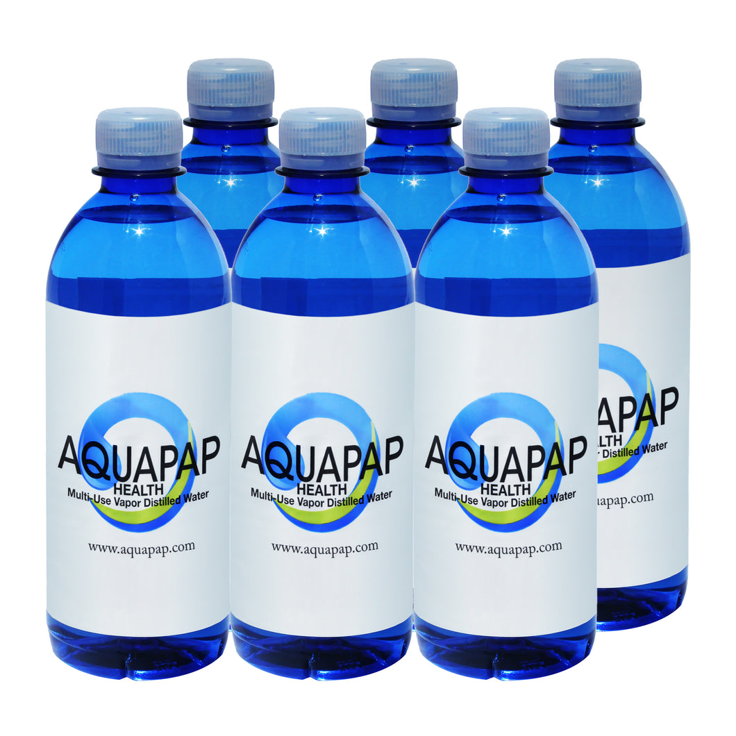 AQUAPAP 16.9 Ounce 6 Pack Vapor Distilled CPAP Water FREE SHIPPING